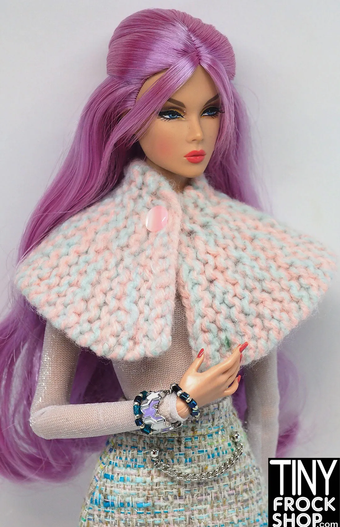 12" Fashion Doll Pastel Knit Capelet