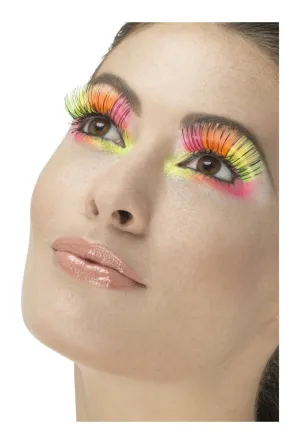 80s Multi-Coloured Party Eyelashes