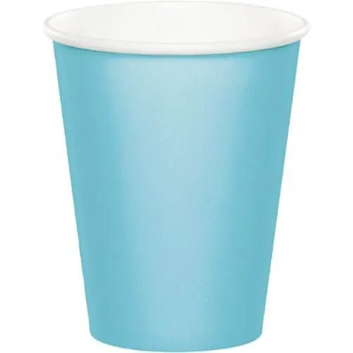 9oz Pastel Blue Hot & Cold Paper Cups (8ct)