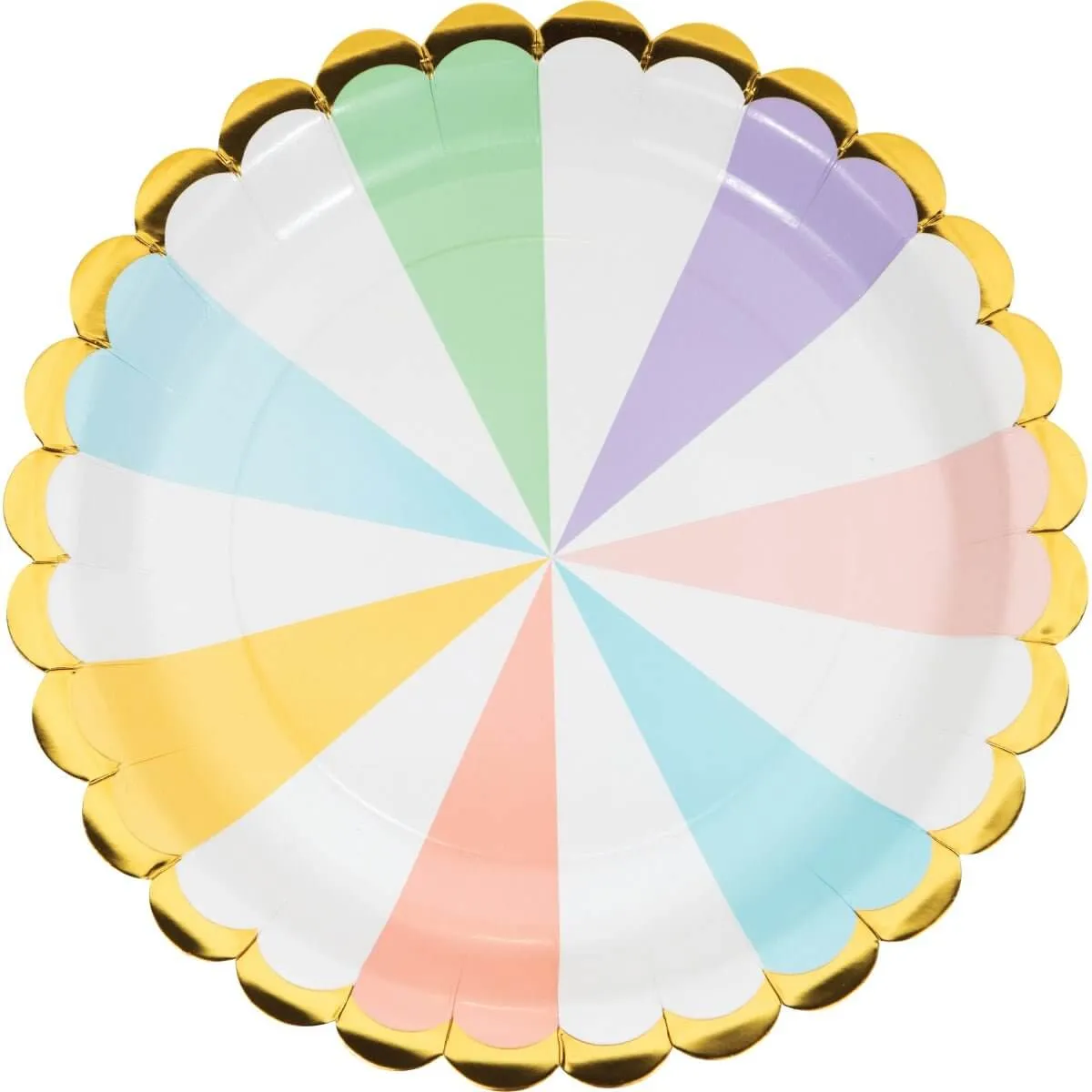 9" Pastel Celebrations Scalloped Dinner Plates (8ct)