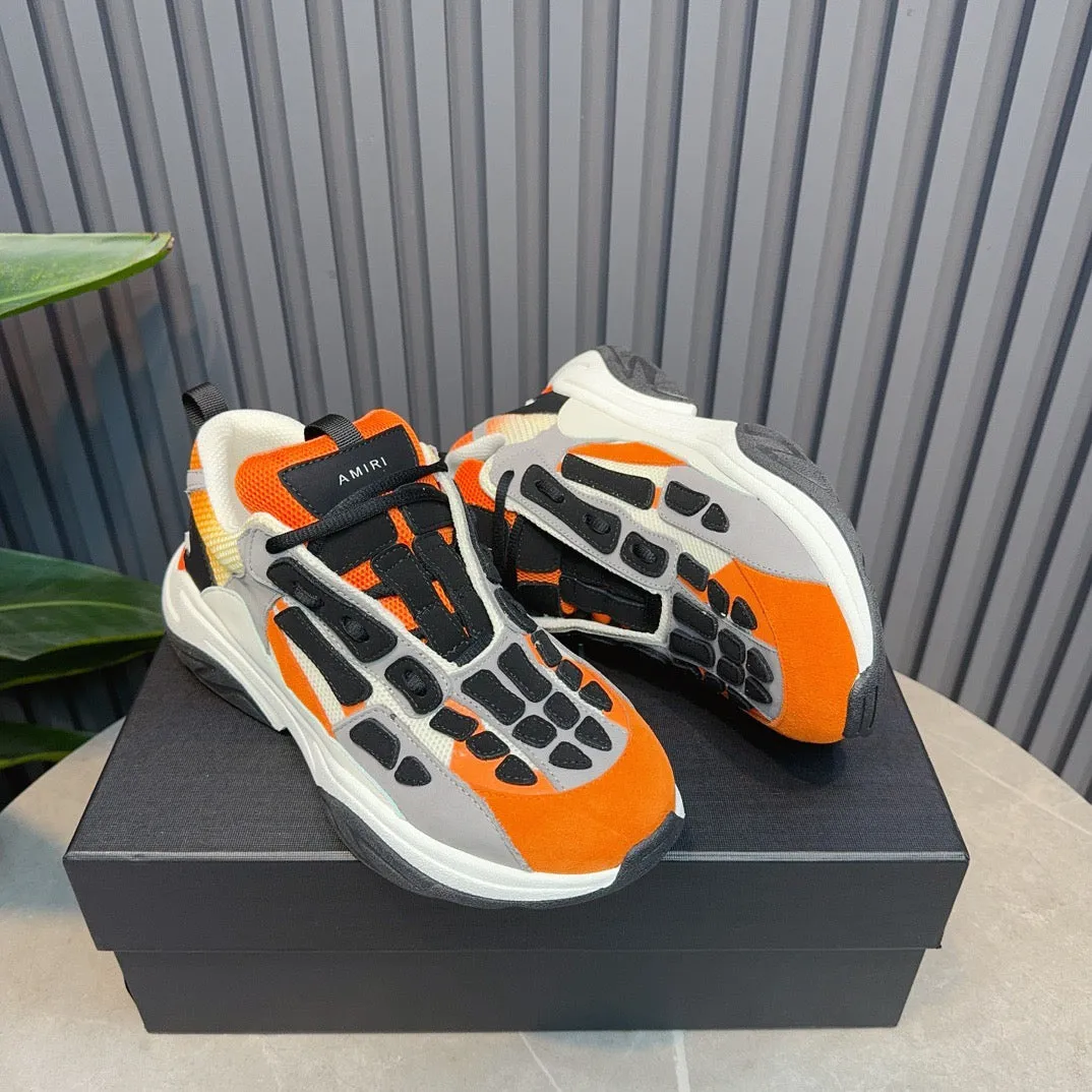 AMR Orange and Black Bone Runner Sneakers - 060