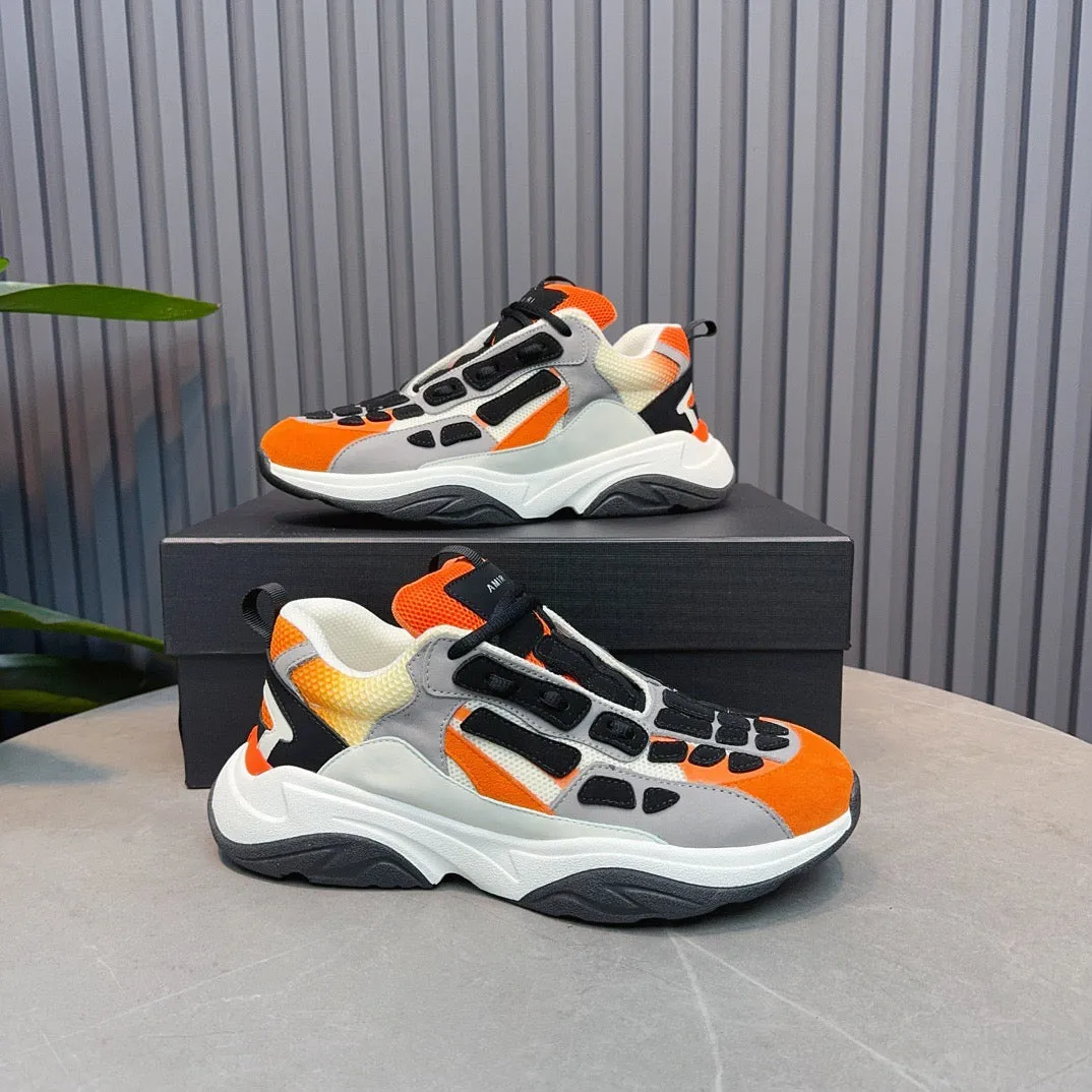 AMR Orange and Black Bone Runner Sneakers - 060