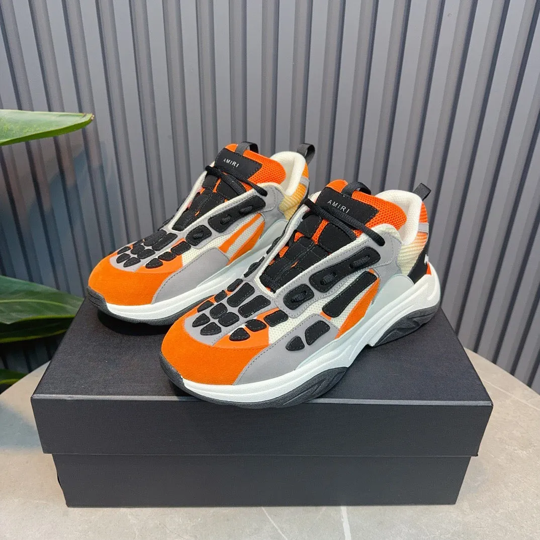 AMR Orange and Black Bone Runner Sneakers - 060