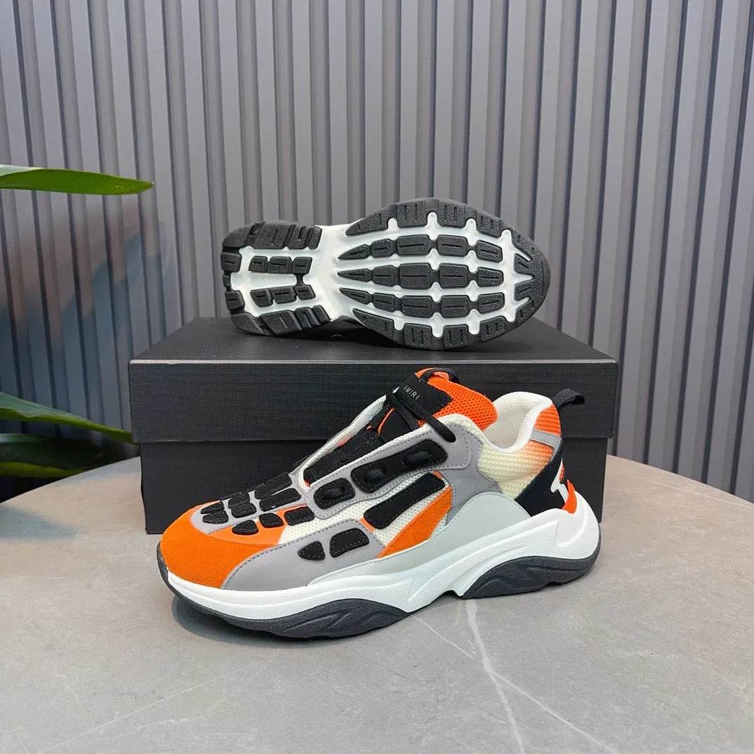 AMR Orange and Black Bone Runner Sneakers - 060