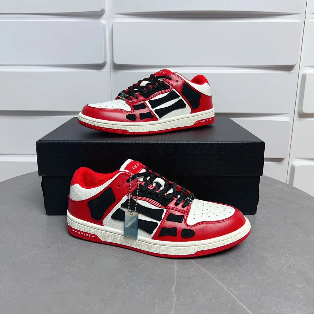 AMR Skel Top Low Red and Black Sneakers-132