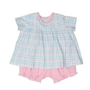 AVA PASTEL PLAID BLOOMER SET