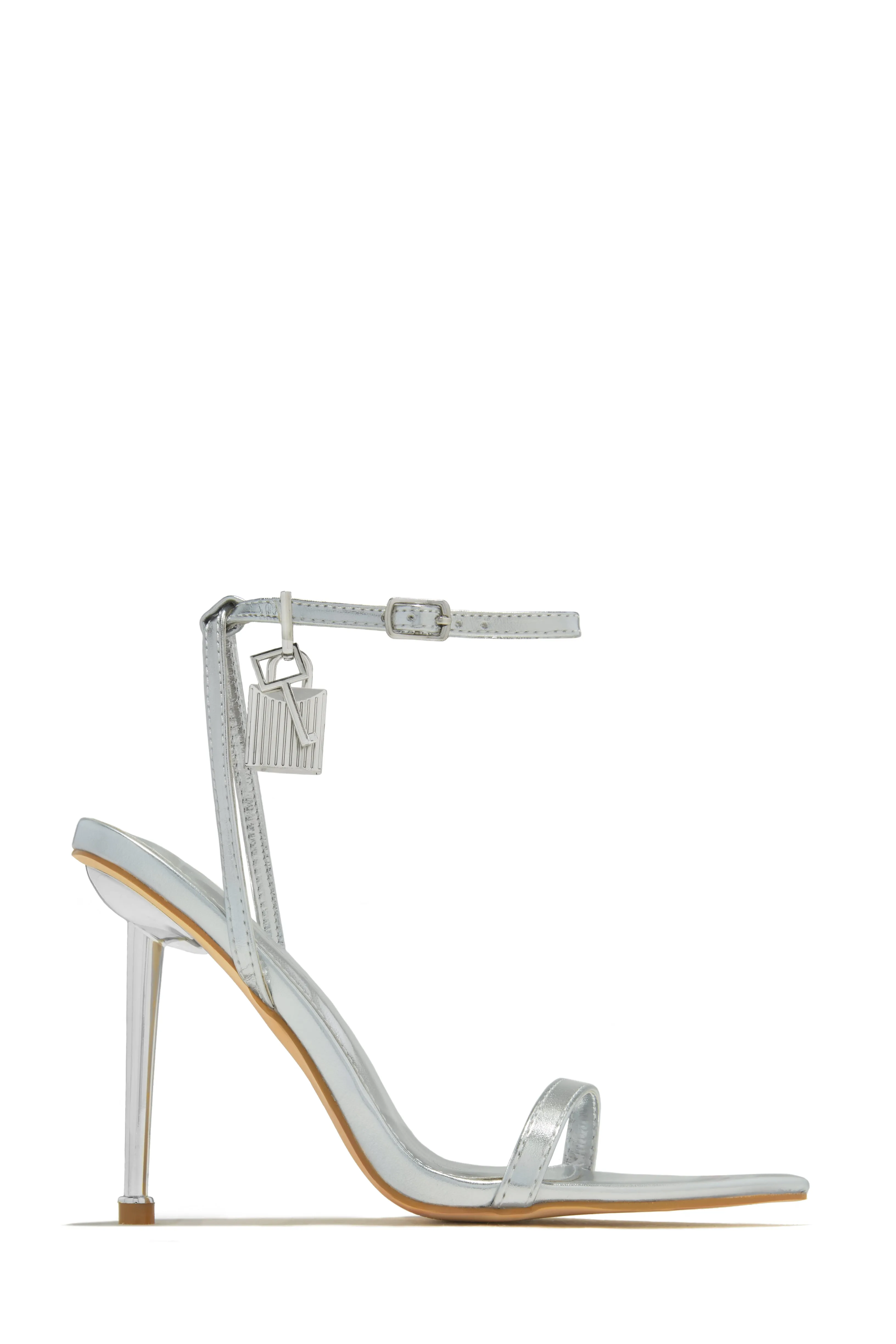 Bella Lock & Key High Heels - Bone