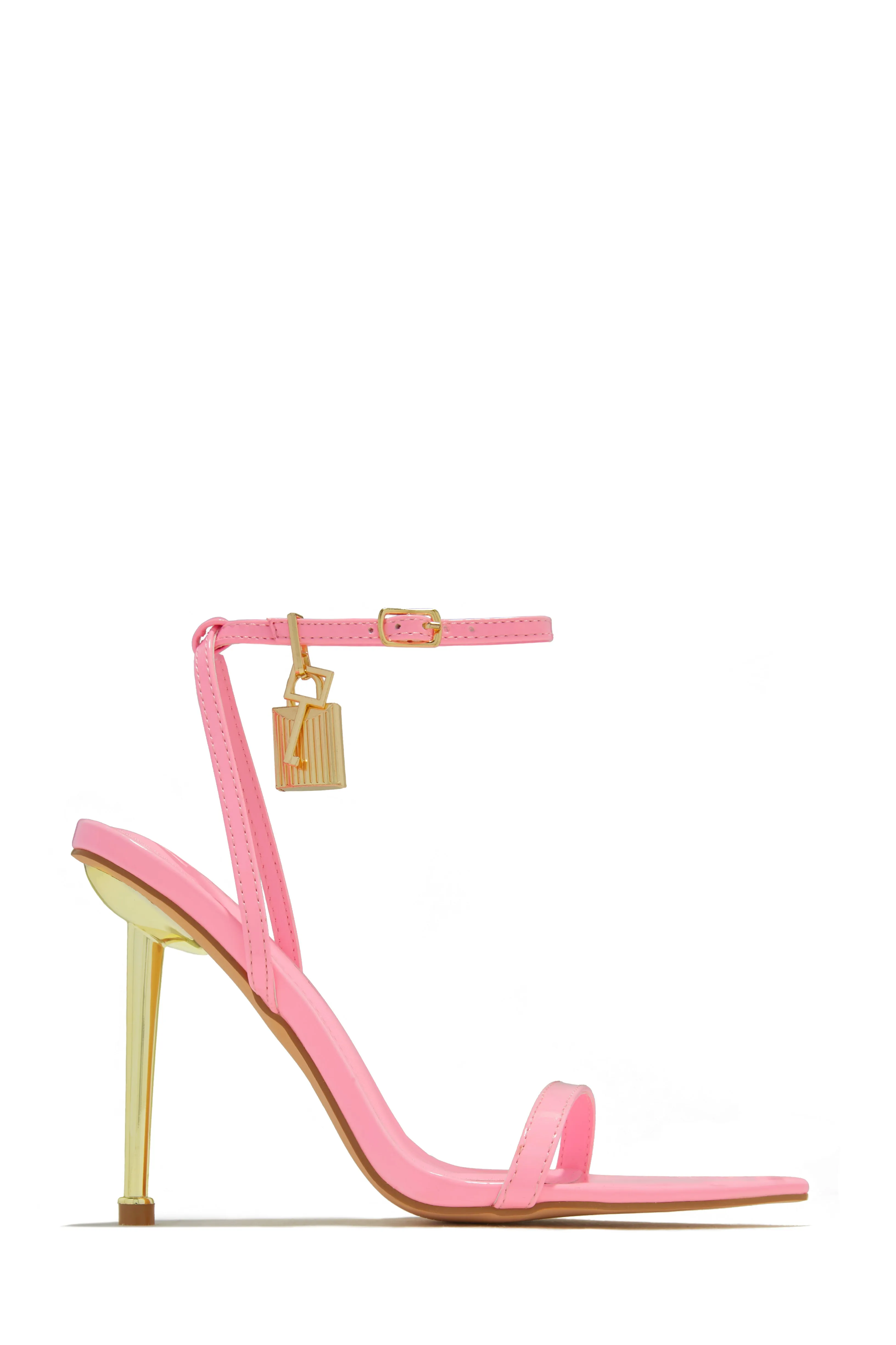 Bella Lock & Key High Heels - Bone