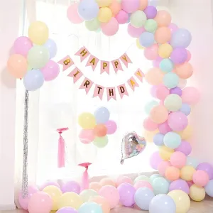 Birthday Balloon Decoration Multicolor 124 Pcs  - Birthday Decoration Set