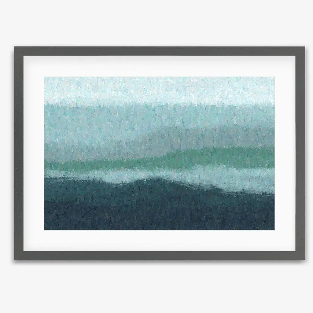 Blue Coastal Abstract Scene Framed Art