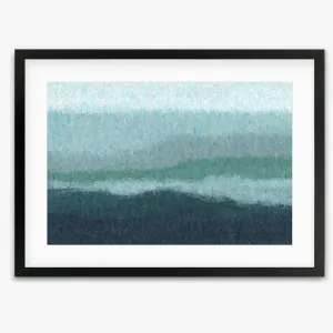 Blue Coastal Abstract Scene Framed Art