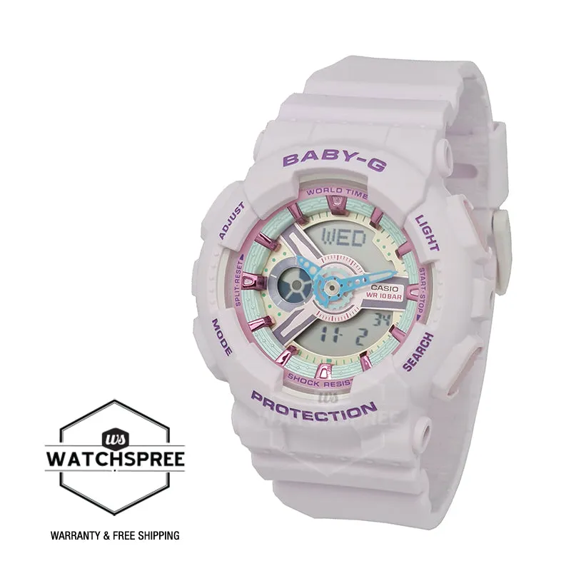 Casio Baby-G BA-110 Lineup Pastel Purple Resin Band Watch BA110XPM-6A BA-110XPM-6A