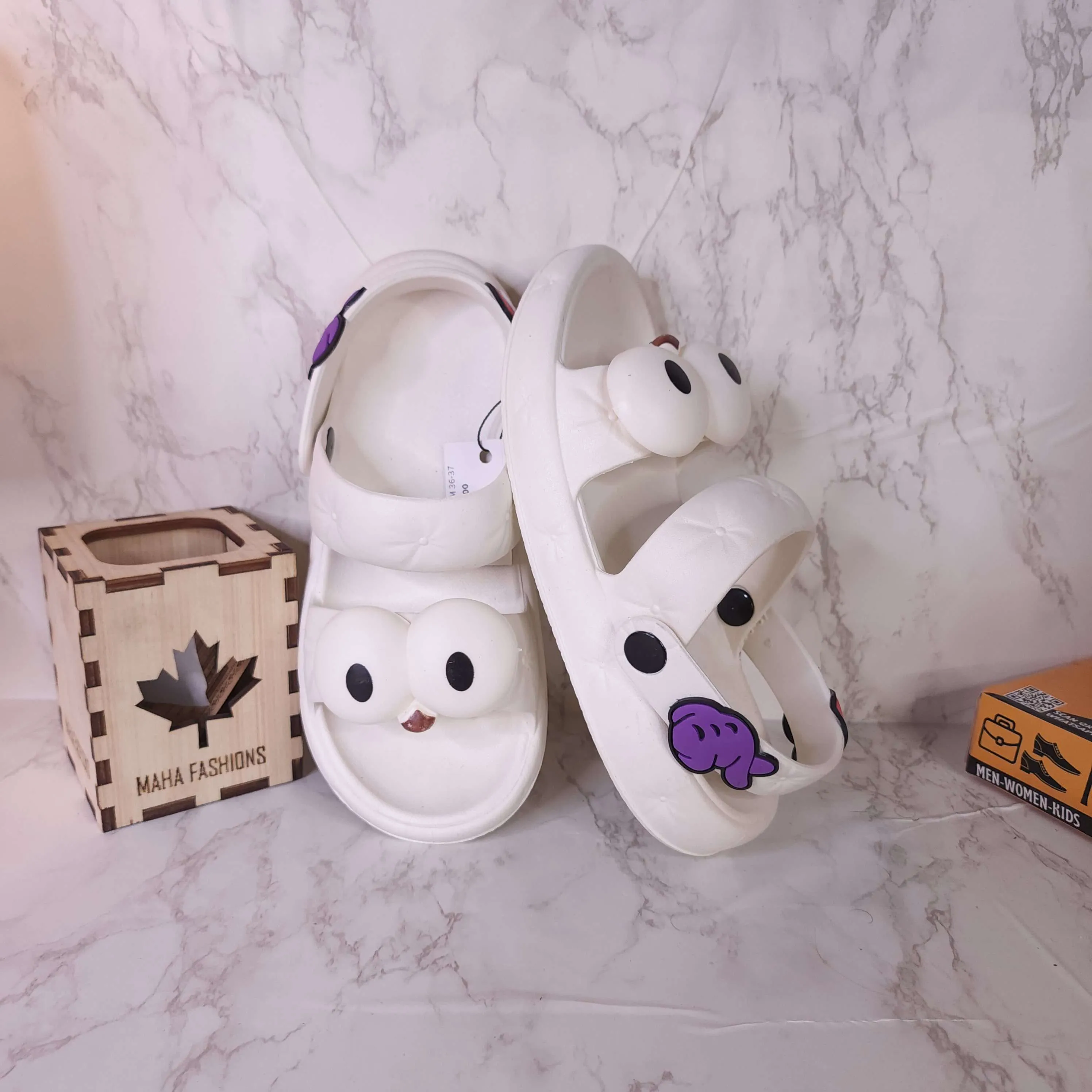 Cream Combo Slides Sandals