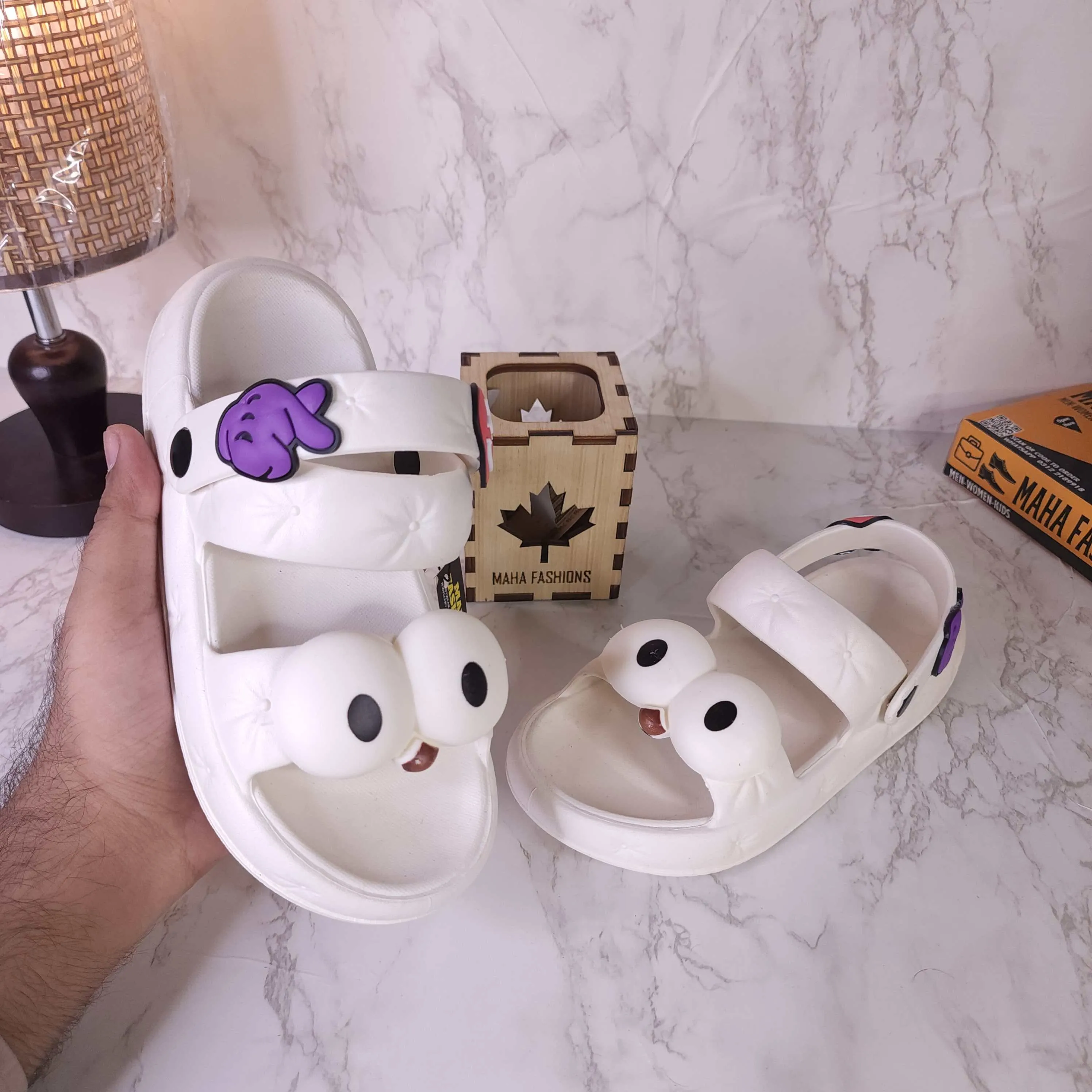 Cream Combo Slides Sandals