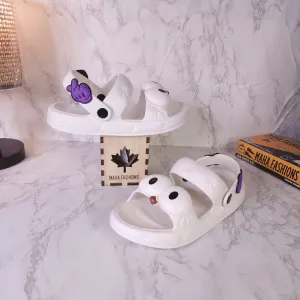 Cream Combo Slides Sandals