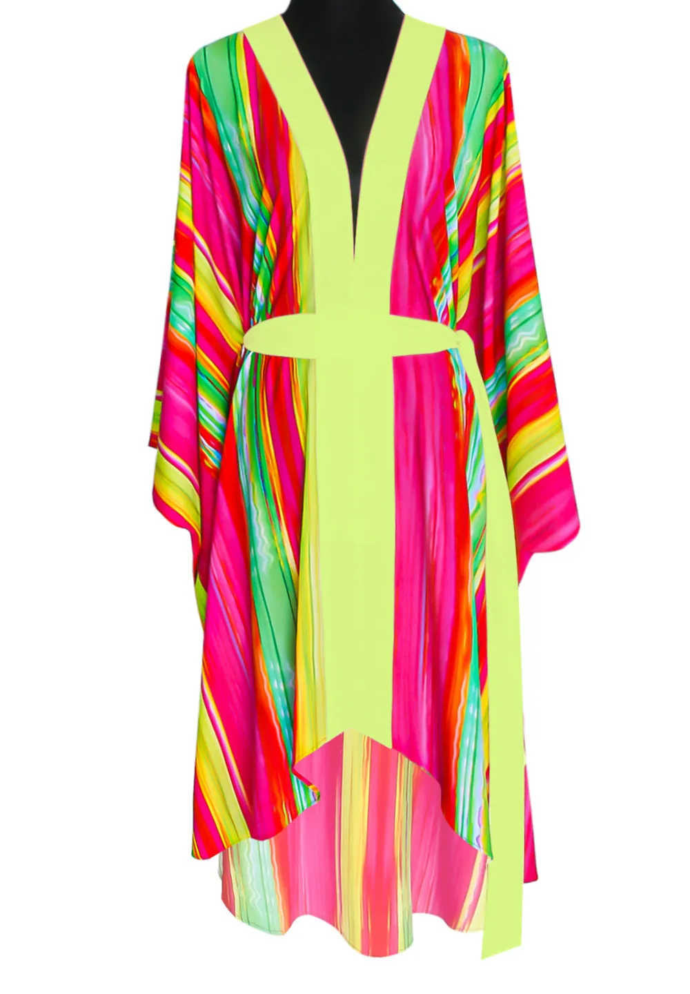 Cruise – Firefall Silk Kimono (Neon Yellow) - Long