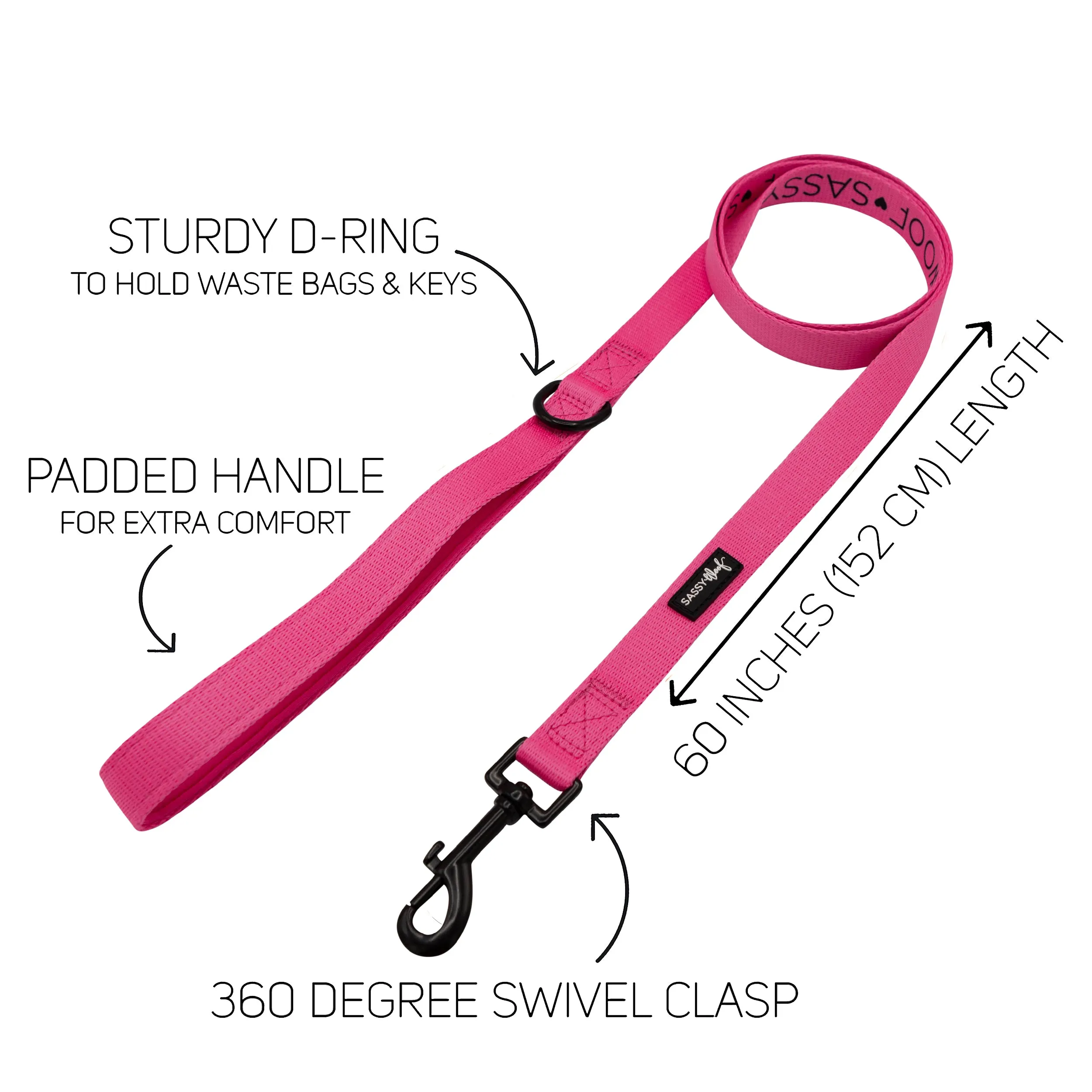 Dog Leash - Neon Pink