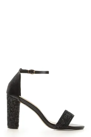 Elin high block heel glitter sandal