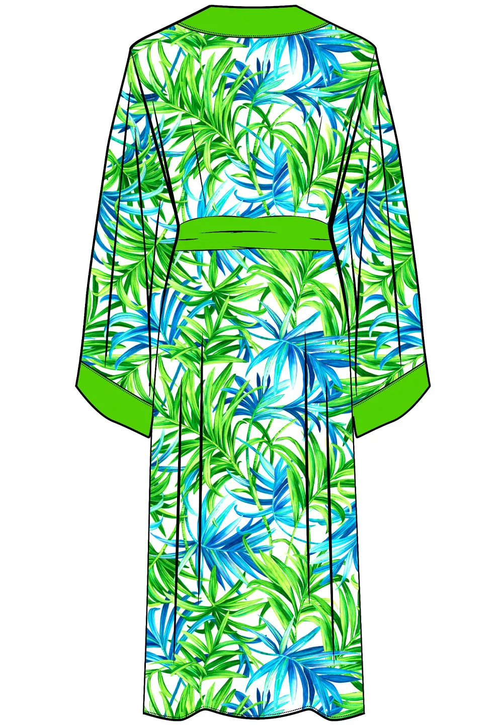 Euphoria – Paradise Palm Kimono (Neon Green)