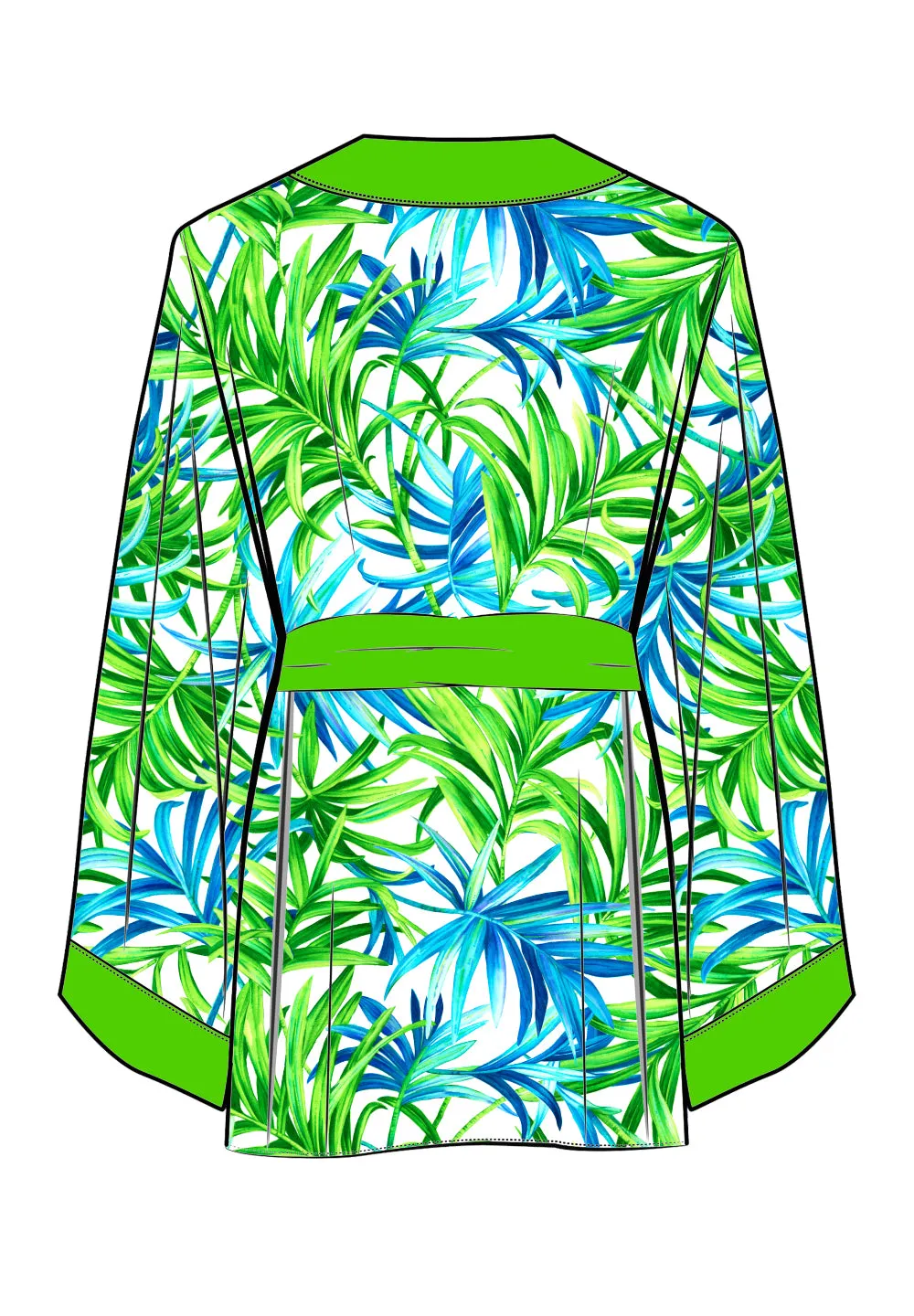 Euphoria – Paradise Palm Kimono (Neon Green)