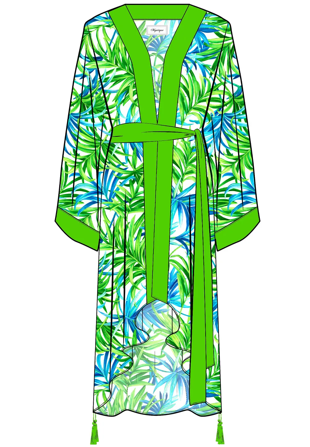 Euphoria – Paradise Palm Kimono (Neon Green)