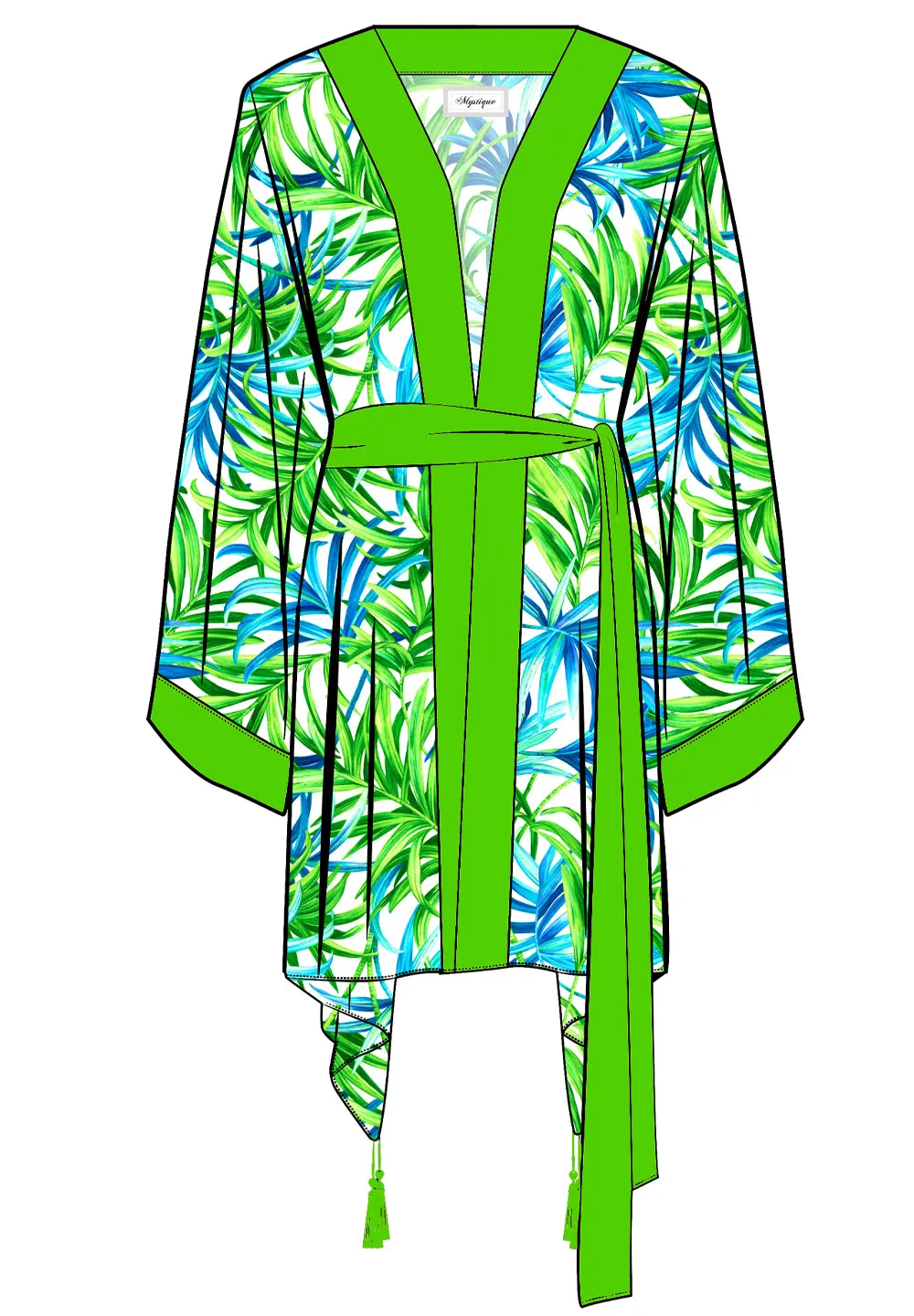 Euphoria – Paradise Palm Kimono (Neon Green)