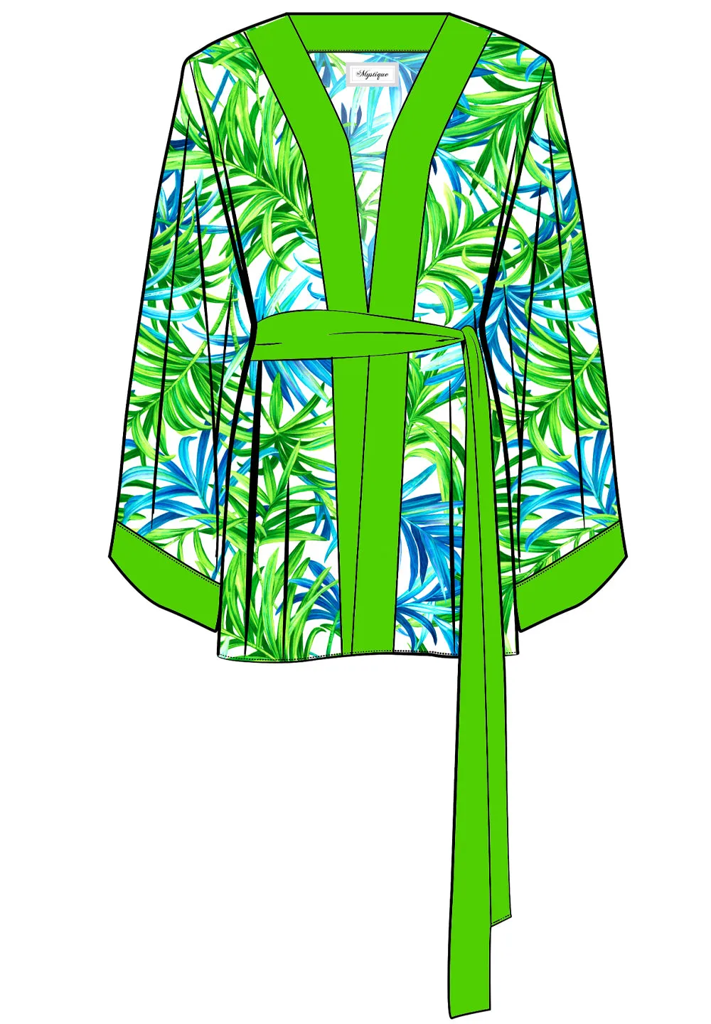 Euphoria – Paradise Palm Kimono (Neon Green)