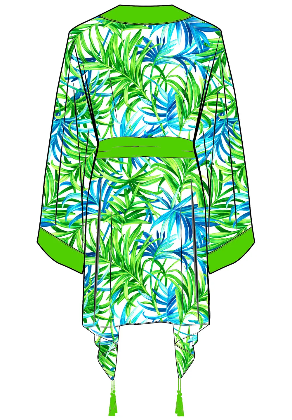 Euphoria – Paradise Palm Kimono (Neon Green)