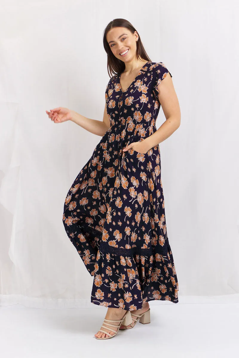 Floral Front Pocket Maxi Dress