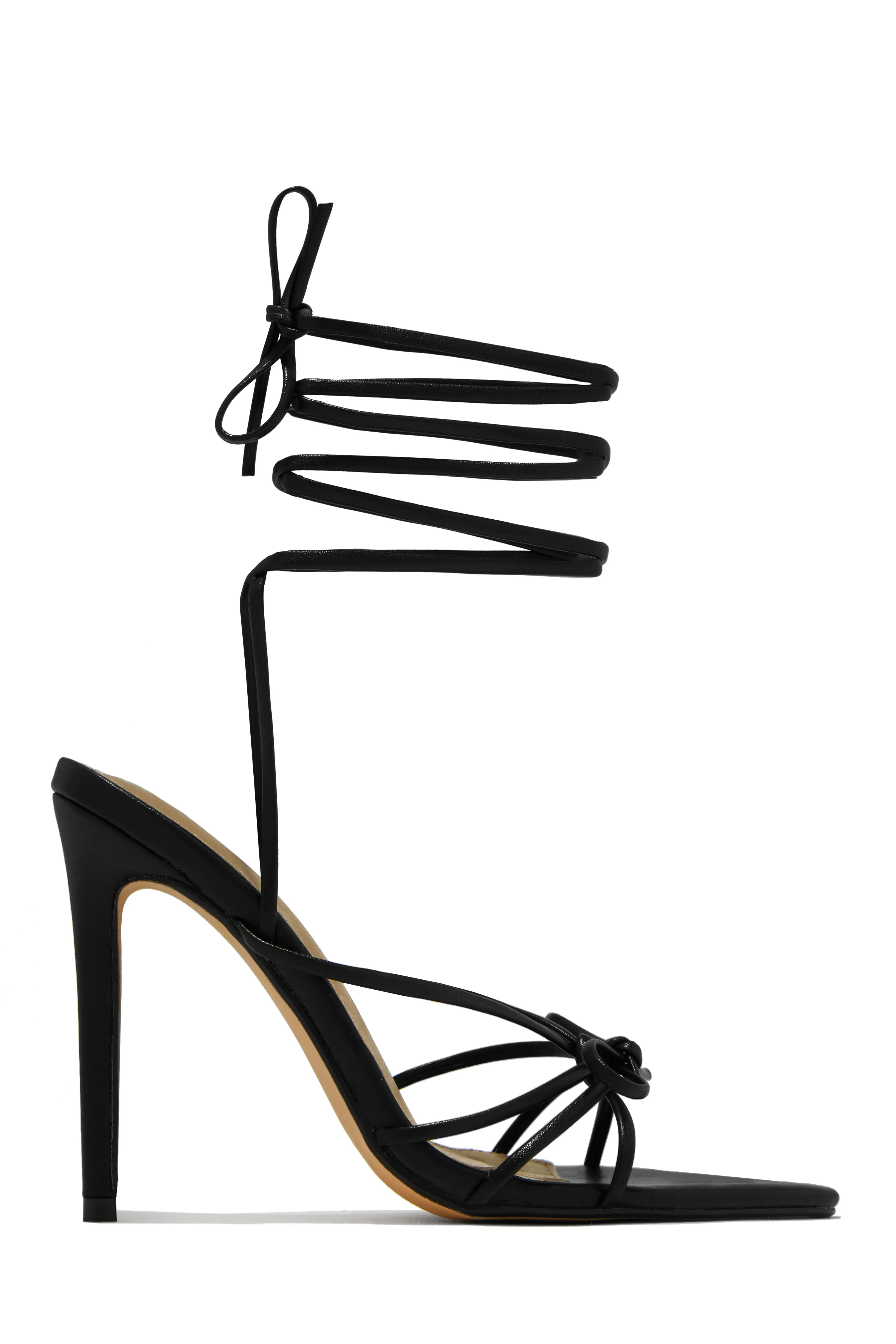 Joelle Lace Up High Heels - Black