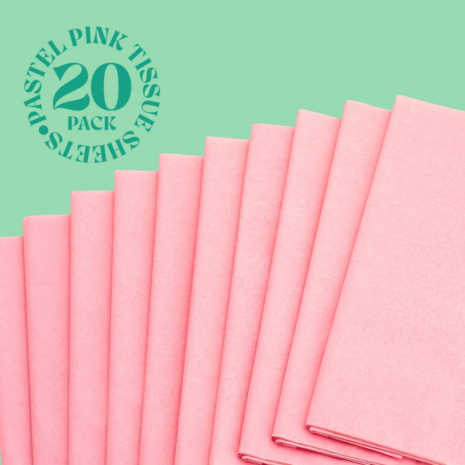 Kicko Pastel Pink Tissue Sheets - 20 Pack - 20 x 26 Inches - for Kids, Party Favors, New