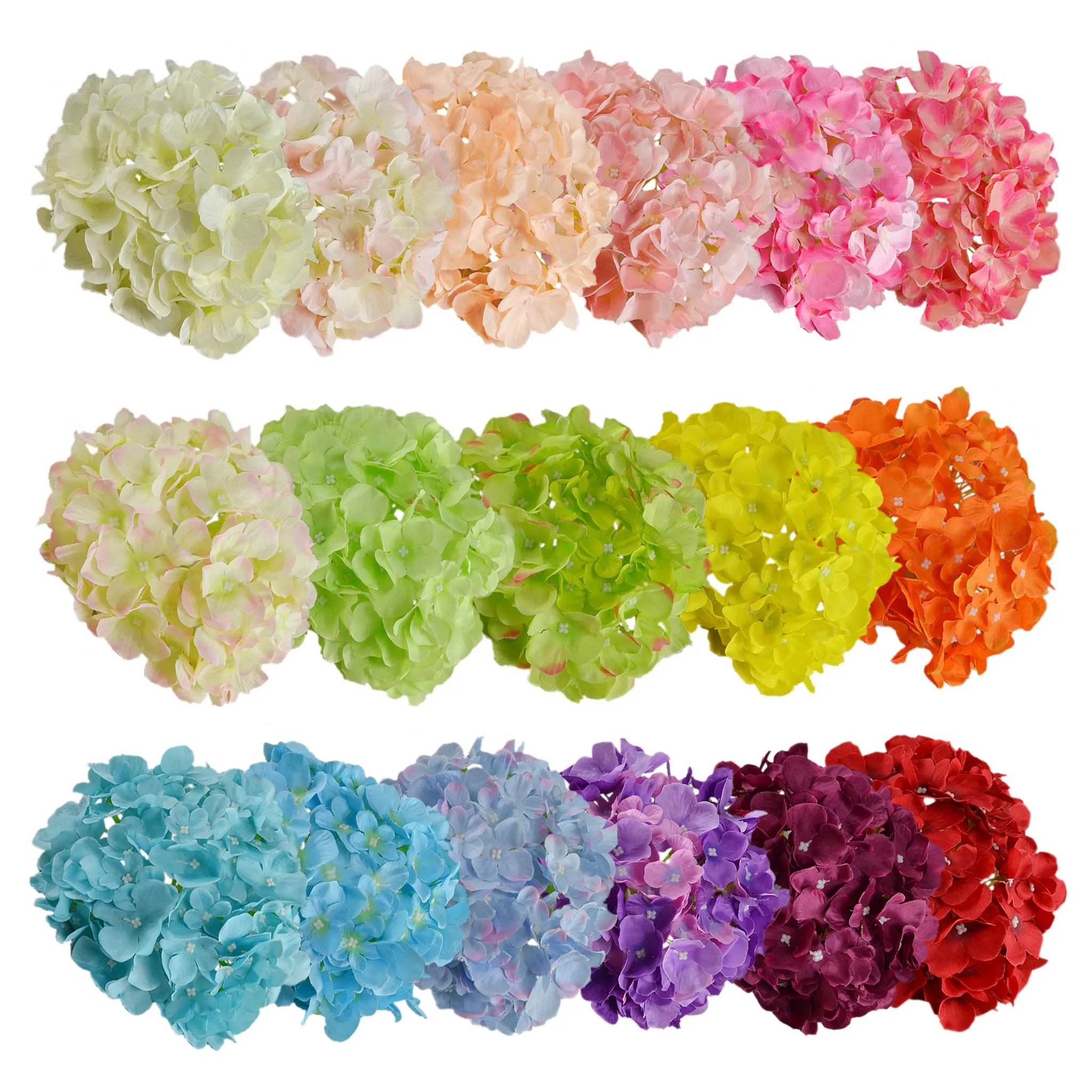 Large Silk Hydrangea Flower Heads 14 Colors