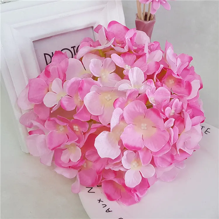 Large Silk Hydrangea Flower Heads 14 Colors