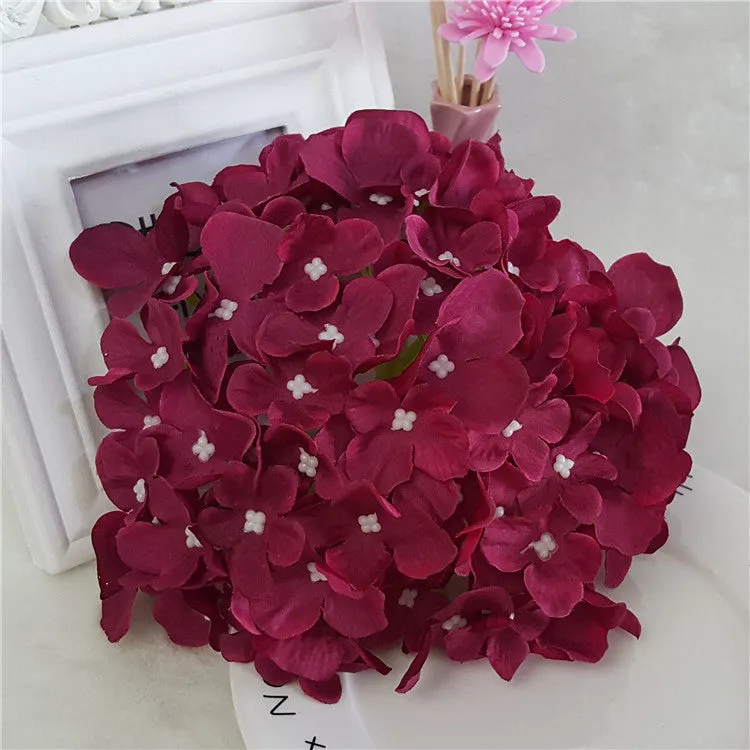 Large Silk Hydrangea Flower Heads 14 Colors