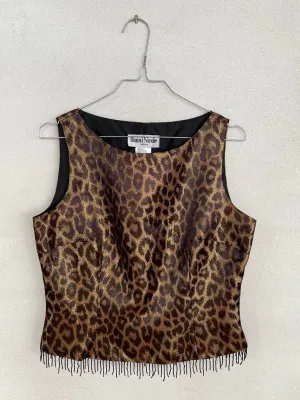 Leopard Print Beads Top