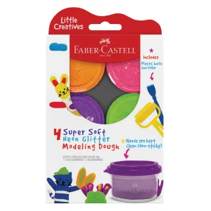 Little Creatives 4 Super Soft Neon Glitter Modeling Dough