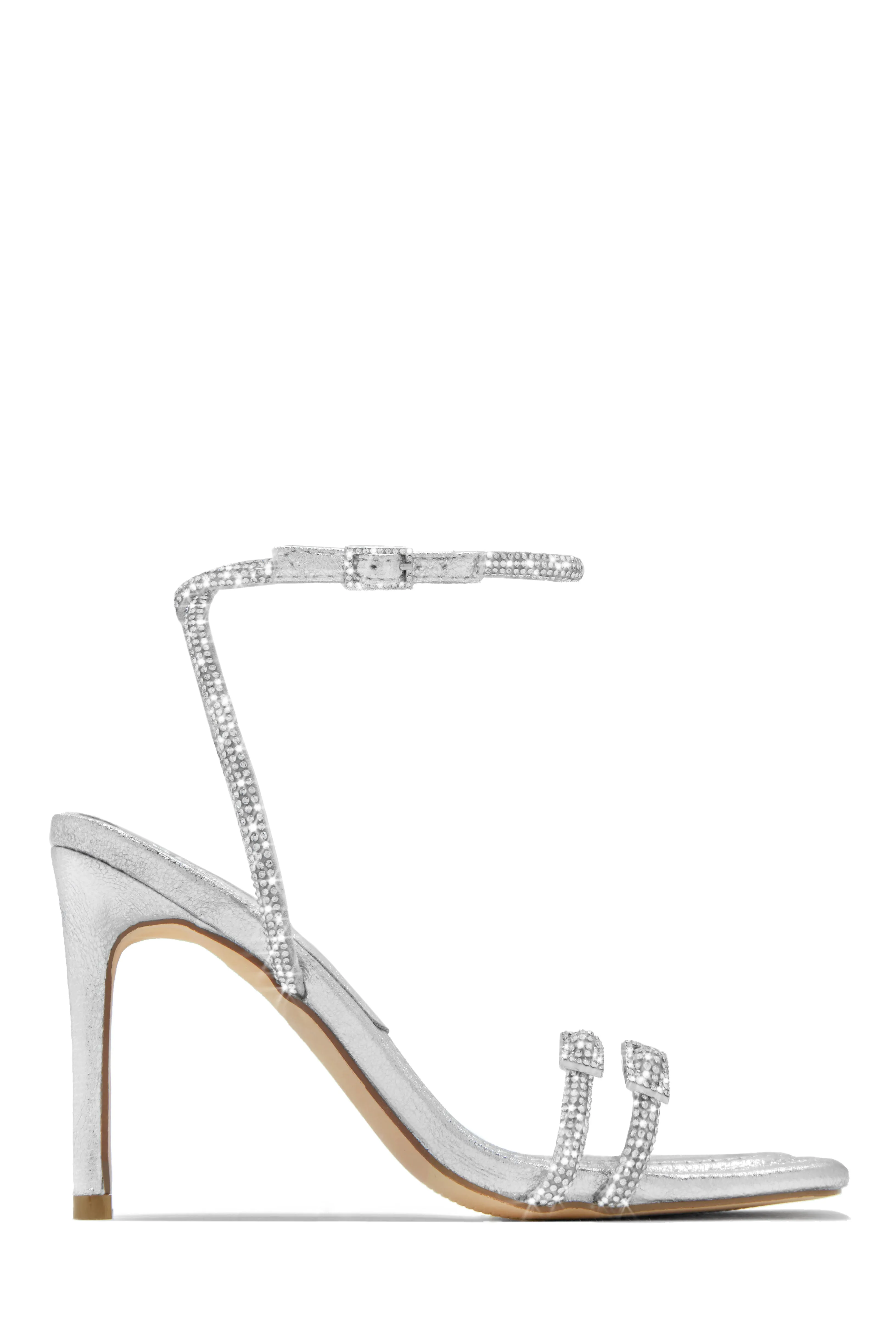 Miliana Embellished Heels - Silver