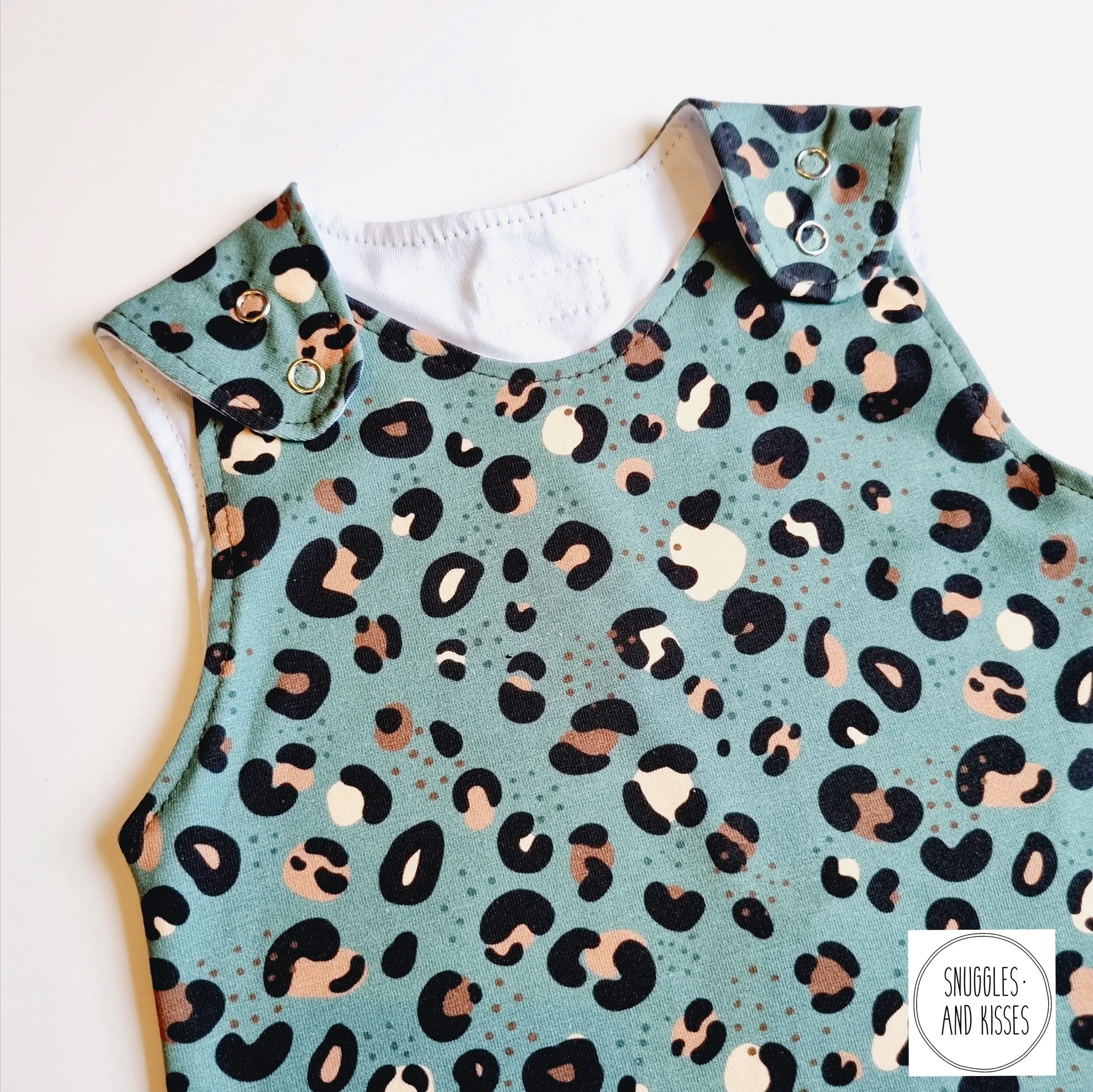 Mint Leopard Print Dungarees-New!