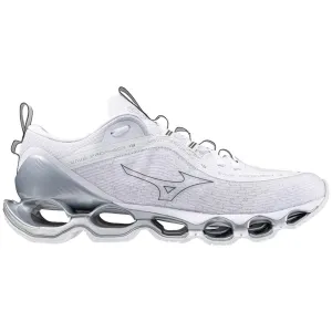 Mizuno Women's Wave Prophecy 13 in White Metallic Grey