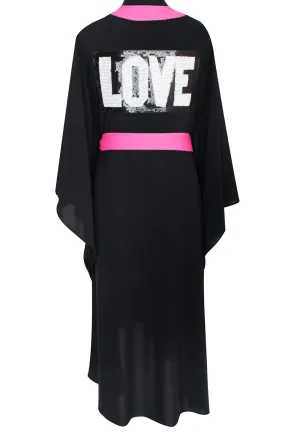 Monochrome - Black Kimono Love (Neon Pink)