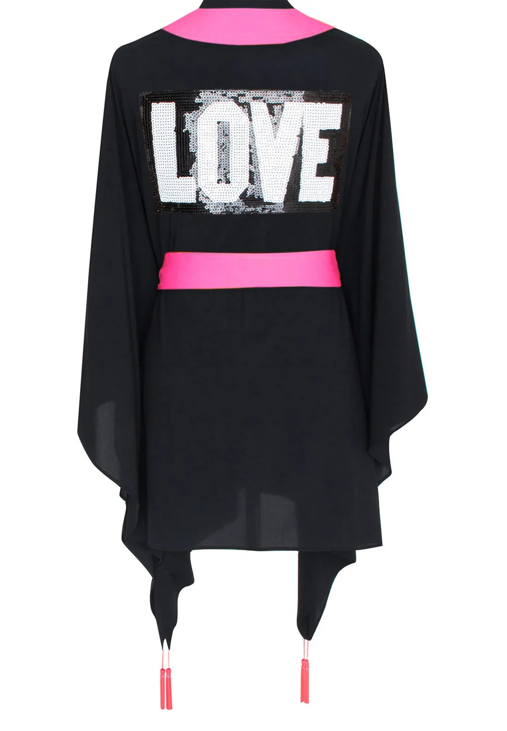 Monochrome - Black Kimono Love (Neon Pink)