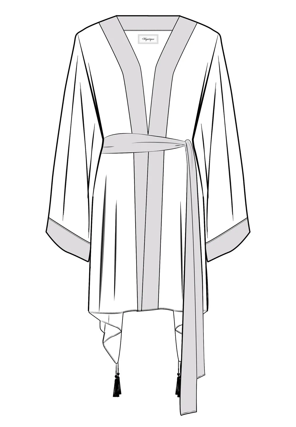 Monochrome - Black Kimono Wings (Neon Pink)