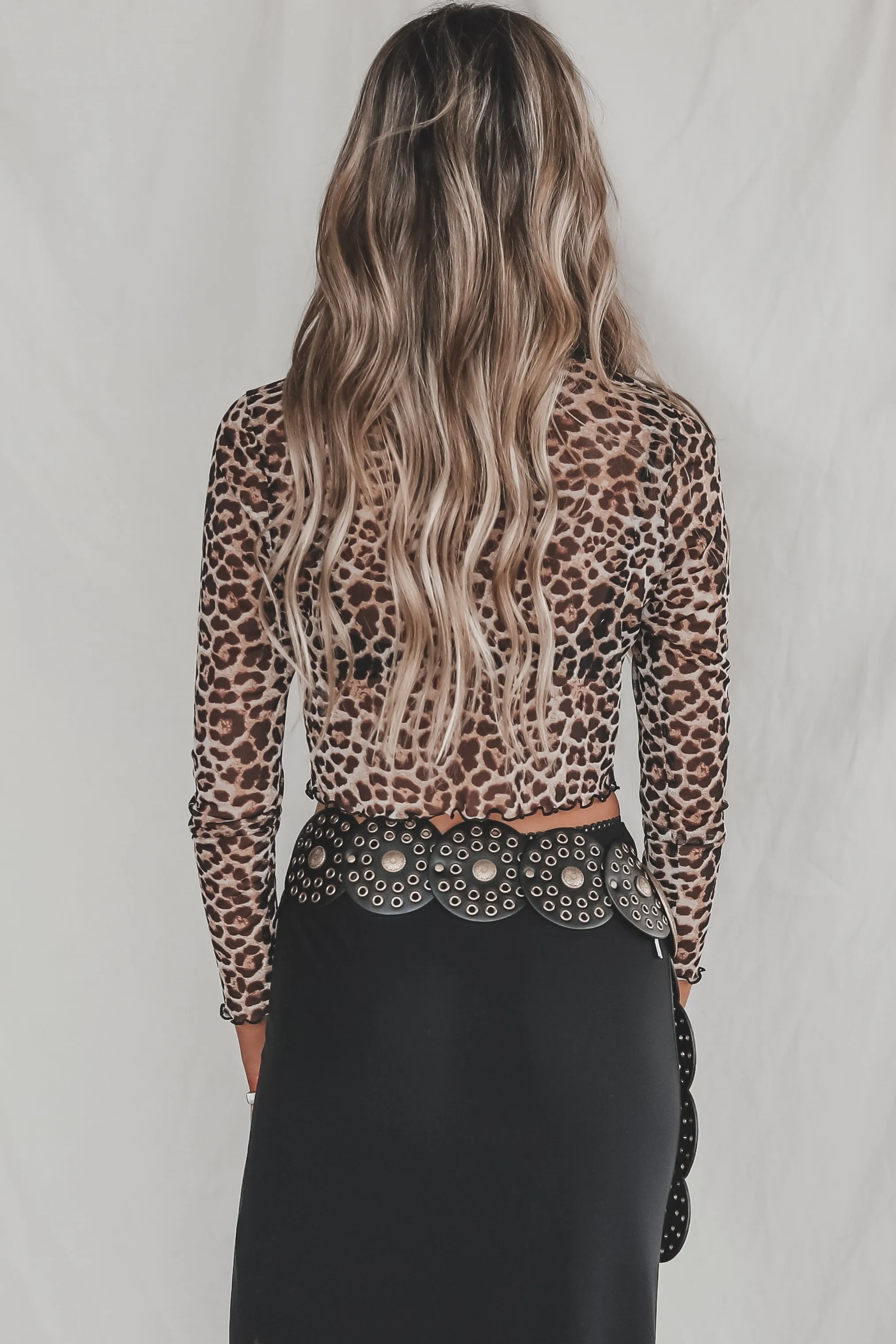 My Wild Side Is Showing Leopard Mesh Tie Top