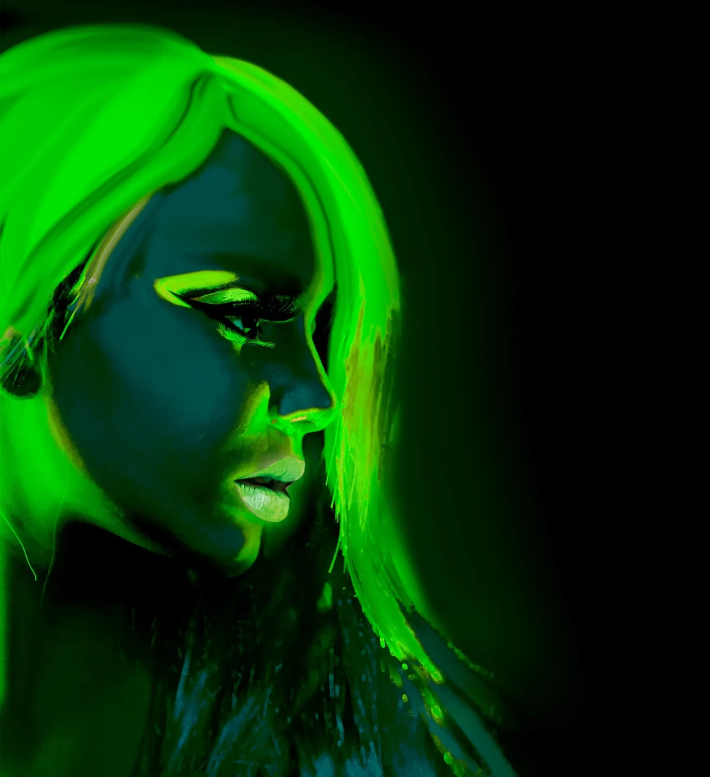 Neon Paint Aqua Face and Body Paint 30ml Green