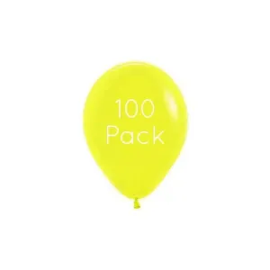 Neon Yellow Mini Balloons - 100 Pkt