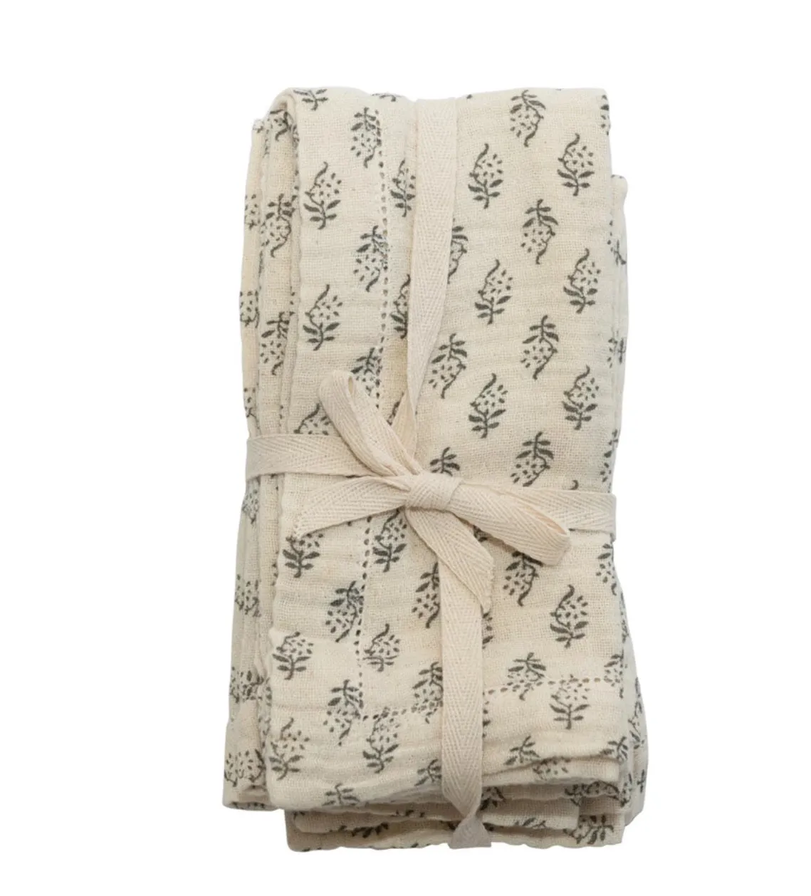 Neutral Floral Napkins, Set of 4