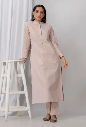 Pastel Purple Cotton Khadi Kurta