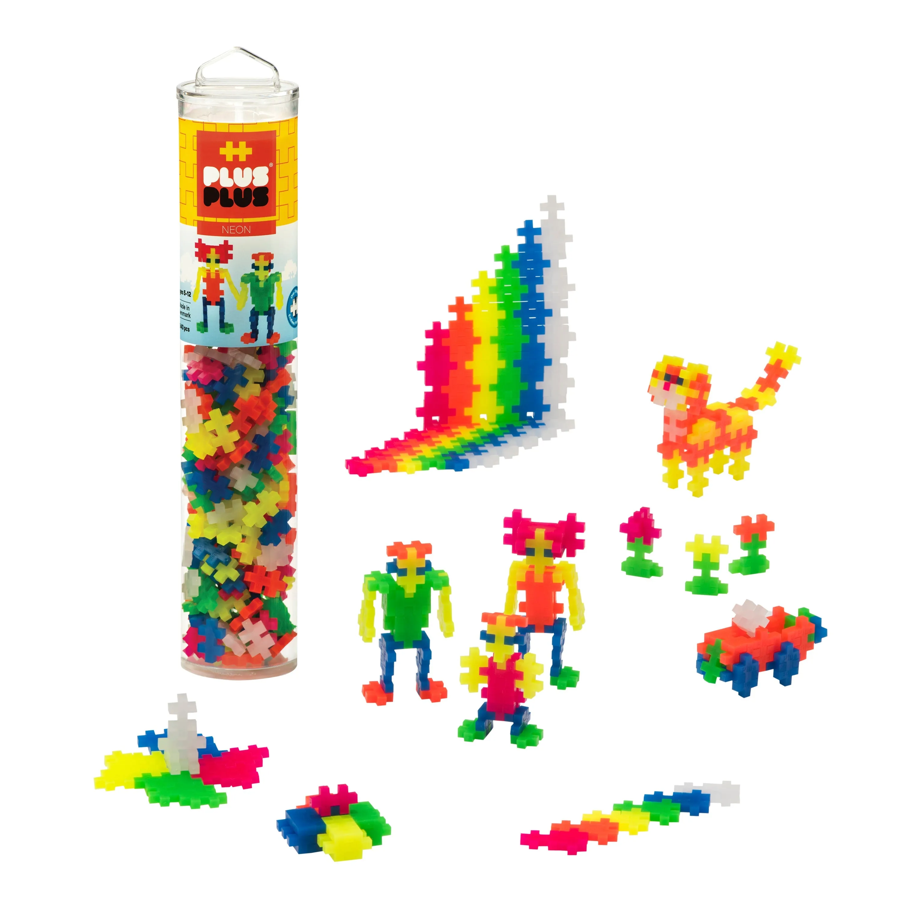 Plus-Plus 240-Piece Tube Open Play Mix | Neon