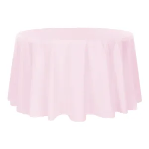 Polyester 120" Round Tablecloth - Pastel Pink