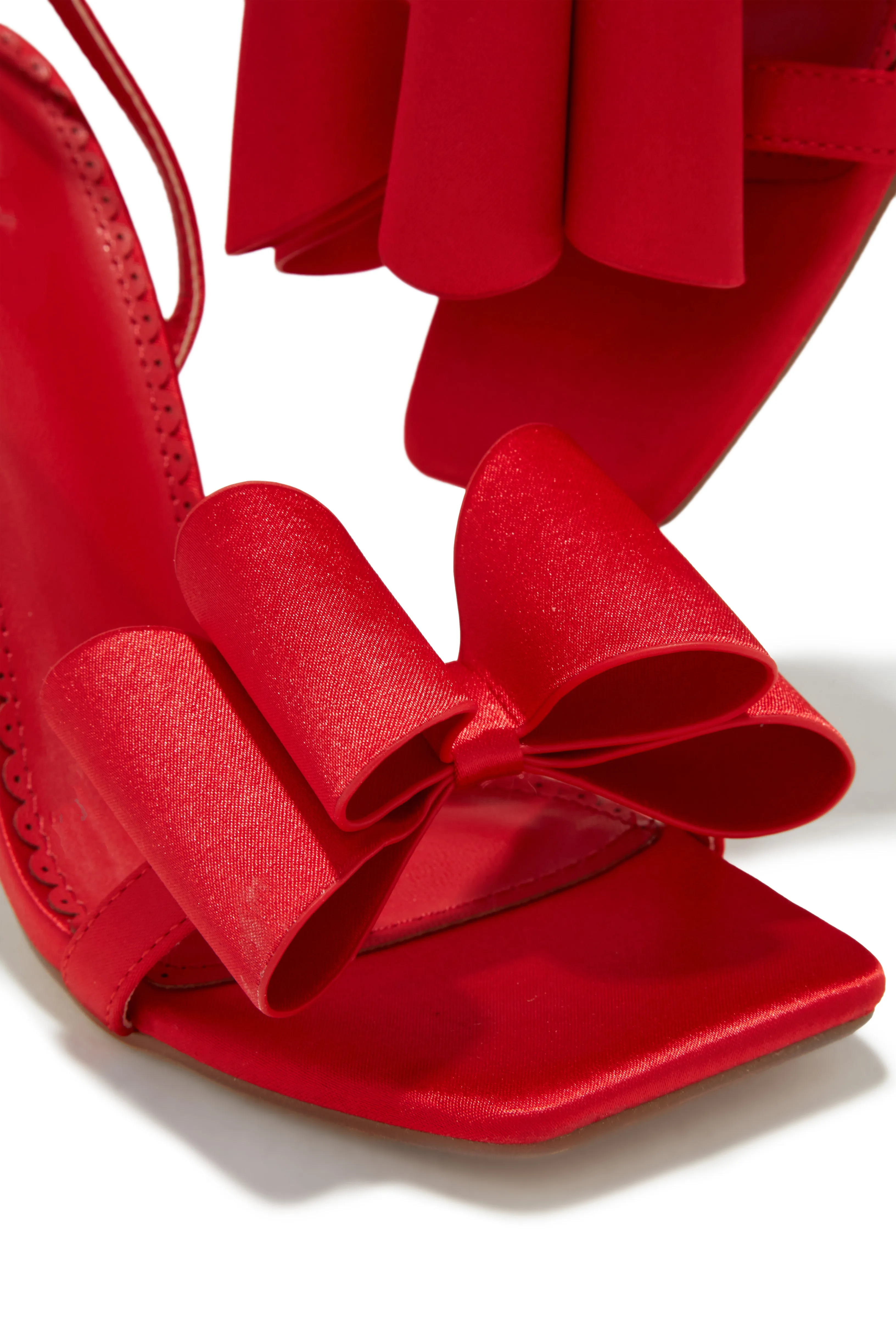 Pretty Nights Bow High Heels - Red